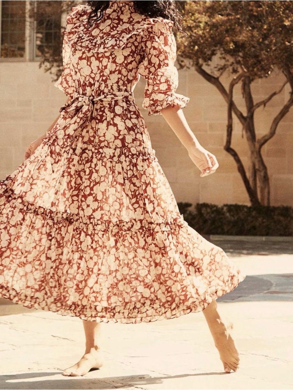 NWT Dôen Caramel Dress in Ambridge Rose Red XS